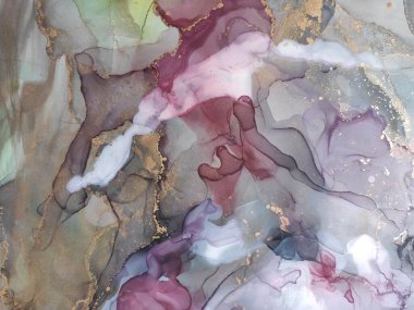 Mavi soyut. Sarı ve Sapphirine boşanması. Deniz dalgaları sıçrıyor. Kontrast Mürekkep lekeleri. Boya mürekkebi baskısı. Alkol Mürekkebi lekeleri. Bulutlar Makro.