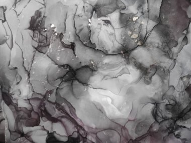 Renkli doku. Işık ve Kara Püskürtme. Tsunami lekeleri. Gri tonlu Karşıtlık Spreyi İzi. Smoke Pigment Ink baskısı. Alkol Mürekkebi Kirli. Bulutlar Makro.