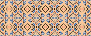 Edepsiz Sanat baskısı. Tekrar eden düzen. Klasik Motley Yazdırma. Pamuk tekstil. Güzel mürekkep izi. Mavi, kırmızı ve koyu yaylı. Yeşil.