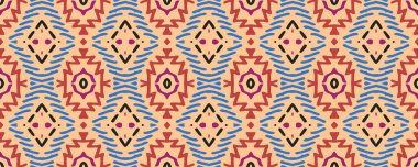 Geometrik desen. Geçmişi yansıtıyor. Boya Görüntü Dekorasyonu Tarzı. Aztek deseni. Güzel Kova. Gök mavisi, yakut ve mor. Sarı.