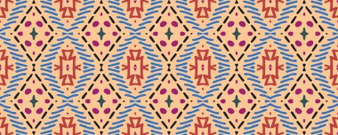 Geometrik baskı. Kusursuz desen. Boya Görüntü eski püskü boya. Aztek deseni. Gösterişli mürekkep çizilmiş. Indigo, Crimson ve orkide çiçeği. Kireç.