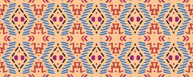 Geometrik resim. Sonsuz renk. Eski moda Panorama. Aztek deseni. Tatlı Yıkama Çekimi. Ultramarine, Ruby ve Blood Stone. Kireç.