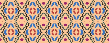 Boyalı parmak izi. Sonsuz renk. Retro Süslü. Japon baskısı. Şık suluboya bulanıklığı. Ultramarine, Magenta ve Atlantic Blue. Kireç.