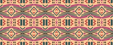 Geometrik baskı. Yansıma düzeni. Eski okul dekorasyon stili. Aztek deseni. Harika bir el boyası. Gök mavisi, yakut ve kan taşı. Yeşil.