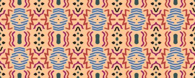 Geometrik resim. Sonsuz baskı. Kötü boyanmış Grunge dokusu. Dashiki baskısı. Büyük Suluboya. Adil, pembe ve Atlantik mavisi. Kireç.