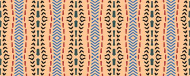 Geometrik resim. Sonsuz baskı. Eski moda Gringe baskısı. Boho tarzı. Zarif suluboya baskı. Ultramarine, Magenta ve Coloro. Sarı.