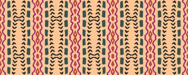 Geometrik resim. Sonsuz renk. Hippi Panorama. Yün Tekstil. Cool Hand Drawn. Ultramarine, Pembe ve Orkide Çiçeği. Yeşil.