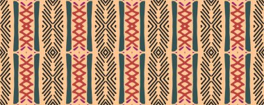 Geometrik desen. Kusursuz desen. Papirüs Grunge Stili Efekti. Aztek deseni. Zarif Kova. Indigo, Orange ve Coloro. Kireç.