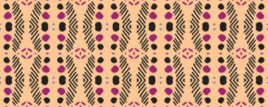 Geometrik baskı. Geçmişi yansıtıyor. Klasik Grunge Stili Efekti. Kızılderili deseni. Muhteşem mürekkep boyası. Leylak, Turuncu ve Su. Sarı.