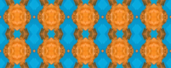 领带染料打印 反映背景 坚持纺织品印花 非洲风格 漂亮的Gouache画 橙子和水黄色 — 图库照片