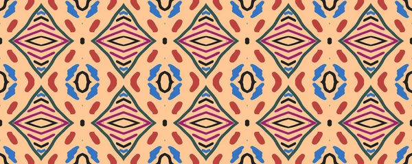 Geometrisches Muster Spiegelbild Print Aquarell Verschwimmt Endless Fabric Batik Textil — Stockfoto