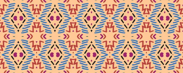 Geometrisches Bild Endlose Farbe Oldschool Panorama Aztekisches Muster Sweet Wash — Stockfoto