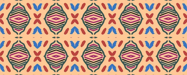 Geometrisches Bild Spiegelfarbe Hippie Folk Design Aztekisches Muster Große Tinte — Stockfoto