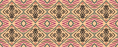 Geometrik desen. Kusursuz bir renk. Aquarelle Bulanık Halı. Japon baskısı. Modaya uygun Gouache Görüntü. Indigo, Ruby ve Aqua. Sarı.