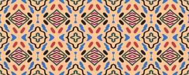 Geometrik resim. Duvar kâğıdı tekrarlanıyor. Grunge Style Halı Stili. Afrika stili. Harika Kova boyası. Mavi, Kırmızı ve Altın Hasat. Yeşil.