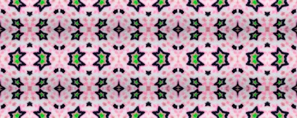 Geometric Picture Reflecting Pattern Shabby Paint Folk Design Shibori Pattern — Stock Photo, Image