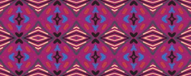 Geometrik desen. Sonsuz baskı. Kova bulanık halı stili. Motley Filmi. Güzel Gouache Görüntü. Violet, Rose ve Atlantic Blue. Sarı.