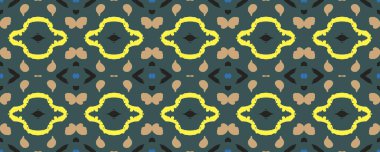 Boyalı parmak izi. Yansıma düzeni. Boya Görüntü İpliği Tekstil. Boho tarzı. Havalı Gouache. Indigo, Ruby ve kan taşı. Yeşil.