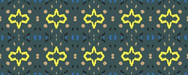 Geometrik duvar kağıdı. Kusursuz desen. Kova bulanık Grunge Stili Efekti. Bohem batik. Lüks Gouache çizilmiş. Indigo, Rose ve Aqua. Sarı.