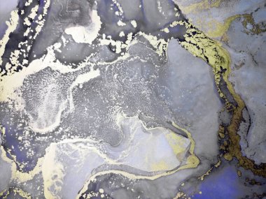 Siyah ve Altın Alkol Mürekkebi. Mermer boya. Yaratıcı Suluboya. Renkli Altın Sıçrama. Uzay Arkaplanı. Kirli Gouache Yazdırma. Siyah Üzerine Altın Boşanmalar.