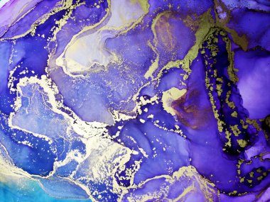 Alkol mürekkebi dokusu. Deniz rengi, beyaz ve altın rengi. Temiz su şeritleri. Su Mürekkebi Hattı. Aquamarine Çizgili El Çizimi. Alkol Mürekkebi lekeleri. Renkli Doku.