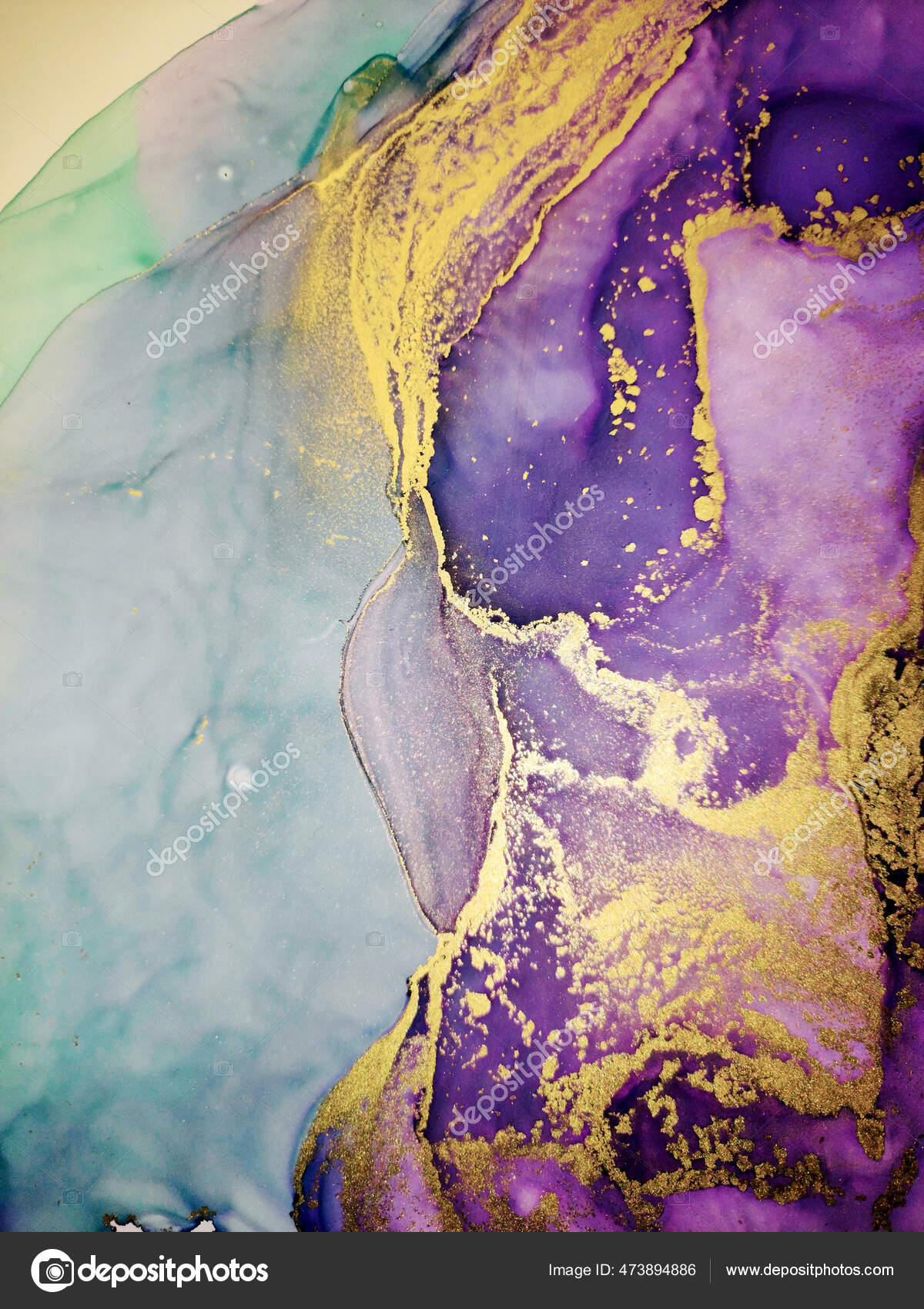 Blue Abstract Dark Blue White Gold Stains Ocean Surf Blots Stock Photo by ©Vikki33 473894886