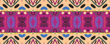 Ikat Kusursuz Resim. Indigo, Magenta ve siyah ile kahverengi noktalar. Yıkama, Şam Etnik Nakış. Boho Shawl Shabby boyası. Renkli Etnik Bölge.