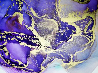 Kartlar için arka plan. Safirin, Beyaz ve Altın Damlaları. Deniz dalgaları Morbilli. Su mürekkebi döküldü. Aquamarine Spots Suluboya çizilmiş. Alkol Mürekkebi Çizgileri. Alkol Mürekkebi dokusu.