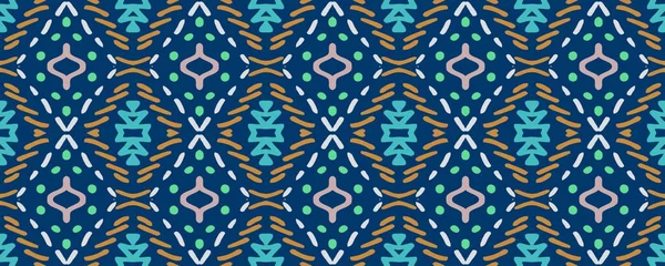 Ikat Seamless Background Индиго Скарлет Браун Смаджес Греем Акварель Ацтекский — стоковое фото