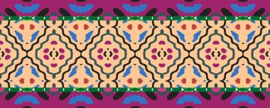 Kusursuz Strip filmi. Donanma mavisi, Rose ve Brown elementleri ve kömür. Aquarelle Damask İnce Tekstil. Kabile Yastığı Dekorasyon Tarzı. Renkli Bohem Bölgesi.