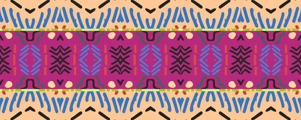 Ikat Nahtloses Bild Marineblau Magenta Und White Blots Mit Schwarz — Stockfoto