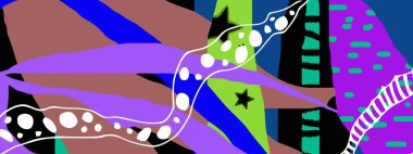 Renkli Palm Duvar Kağıdı. Pastel Doodle. Renkli Yazdırma. Karikatür Çiçek açan kumaş. Çokgen Sancak. Soyut Frond Arkaplanı. Element Vuruşu.