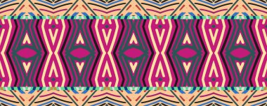 Kusursuz desen Ikat. İndigo, Pembe ve Kahverengi lekeli gri. Wash Çizim Shibori Tasarımı. Grafik Halı Dekorasyonu Efekti. Renkli Etnik Bölge.