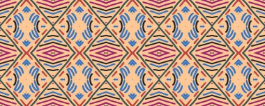 Ikat Seamless for Patchwork. Navy blue, Rose and White color with Charcoal. Wash Drawing Indian Endless Fabric. Colorful Diverse Decor Grunge Style. Colorful Boho ikat.