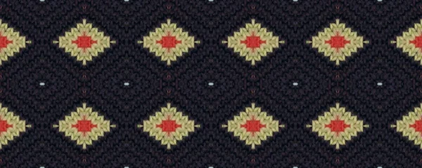 Seamless Volume Napkin Background. Slavic Cozy Textile. Santa Claus Style Ethnic Ornament. Handmade Northern Knitted Pattern. Bright Plaid Weaving.