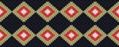 Seamless Volume Warm Picture. Scandinavian Traditional Pattern. Deer Style Old Ornament. New Year Norwegian Knitted Pattern. White Scarf Wallpaper.