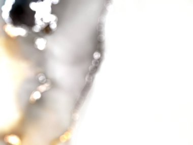 Siyah ve Altın Bokeh. Renkli boya. Grunge Mürekkep Boyası. Hayal gücü Altın Bokeh Sıvısı. Fantezi arka planı. Gezegenler Mürekkebi çizildi. Siyah Üzerine Altın Boşanmalar.