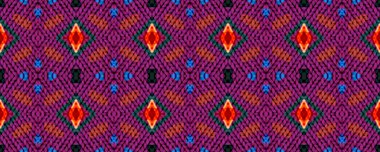 Kusursuz desen Ikat. Mavi, Magenta ve Siyah şeritli beyaz şeritler. Yıkama, Asya 'nın Sonsuz Kumaşı. Gökkuşağı Yastık Dekoru. Renkli Bohem Bölgesi.