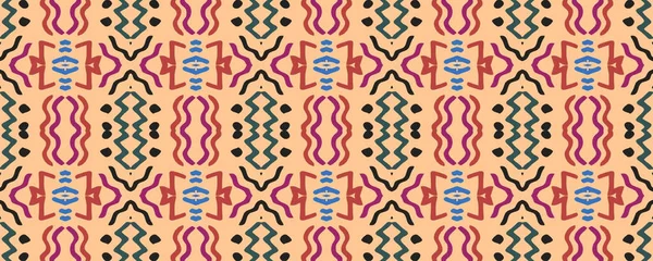 Ikat Seamless Patchwork Индиго Розовый Коричневый Пятна Грей Рисунок Индонезийского — стоковое фото