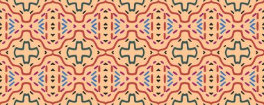 Kusursuz bir arka plan. İndigo, Pembe ve Beyaz elementler ve Kömür. Suluboya Asya Sonsuz Süslemesi. Kirli Sanat Halı Dekoru Motifi. Renkli Grafik Bölümü.