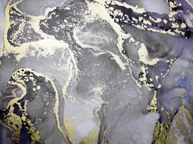 Black and Gold Alcohol Ink. Alcohol Ink Texture. Artwork Paint. Alcohol Ink Golden Marble. Gold Ink print. Land Gouache drawn. Gold Divorces on Black.