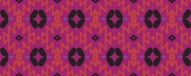 Ikat Seamless Pattern. Blue, Purple and White Lines with Charcoal. Aquarelle African Decor. Modern Cloth Decor Decoraton Style. Colorful Tie Dye ikat.