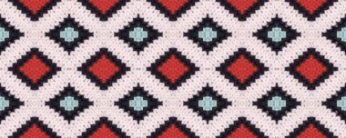 Seamless Volume Plaid Ornament. English Cozy Style. Snow Maiden Style Traditional Textile. Pure Russian Knitted Pattern. White Winter Weaving.