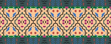 Ikat Seamless Picture. Sky, Pink and Brown Blots with Gray. Aquarelle Asian Dirty paper. Ethnic Cloth Decor Grunge Texture. Colorful Vintage ikat.