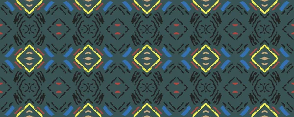 Ikat Seamless Background Navy Blue Purple Brown Blur Black Wash — Stockfoto