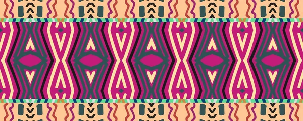 Ikat Seamless Wallpaper Indigo Magenta White Lines Black Aquarelle African — Foto Stock