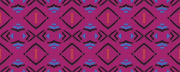 Ikat Seamless Pattern Indigo Rose Und Weiße Streifen Mit Schwarz — Stockfoto