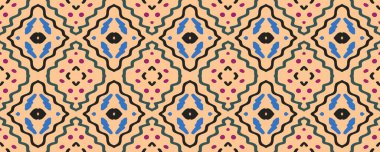 Ikat Seamless Pattern. Navy blue, Rose and White color with Gray. Watercolor African Endless Fabric. Hand Drawn Shawl Decor Motif. Colorful Ethnic ikat.