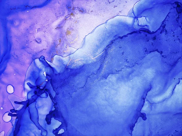 Alcohol Ink Texture. Navy blue, White and Gold Stains. Hoarfrost Background Blur. Water Aquamarine Pigment Gouache Print. Ink Spot. Alcohol Ink Streaks. Alcohol Ink Art.