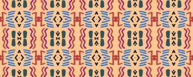 Ikat Seamless Picture. Blue, Magenta and White Strips with Charcoal. Wash Drawing Japanese Folk Design. Tie Dye Scarf Decor Motley Print. Colorful Bohemian ikat.